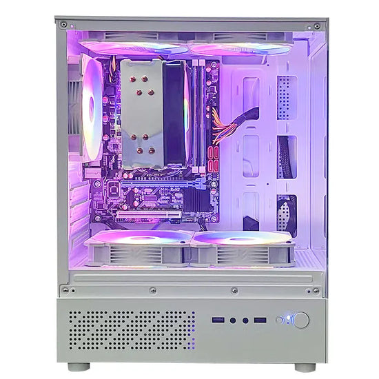 Aotesier Gaming PC core i7 CPU With 16G RAM 256G SSD HD4600 ATX/ITX/M-ATX full view side panel Temper Glass Front Gaming pc game