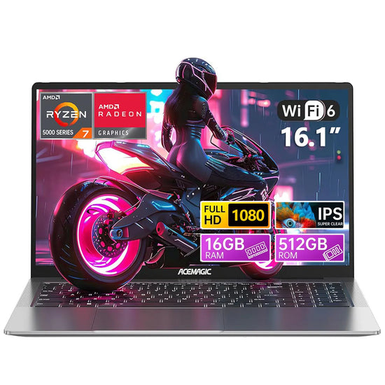 ACEMAGIC AX16Pro Gaming Laptop 16.1" IPS FHD AMD Ryzen™ 7 5700U Notebook 16GB DDR4+512GB PCI-E 53.58WH Windows 11 Computer