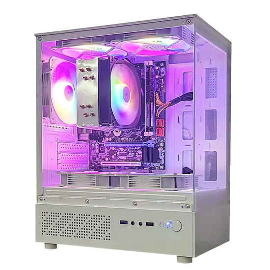 Aotesier Gaming PC With AMD A8-7680 Processor/16 GB RAM/512G SSD/Windows 11 Home with AMD Radeon R7 Graphics white pc gamer