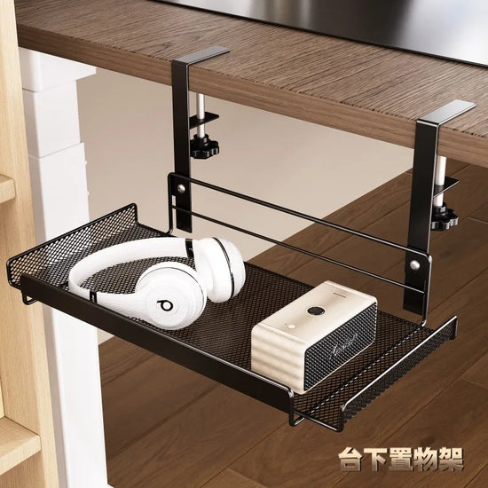 Under desk cable rack, computer desk bottom, electrical wires, network cables, sockets, storage rack