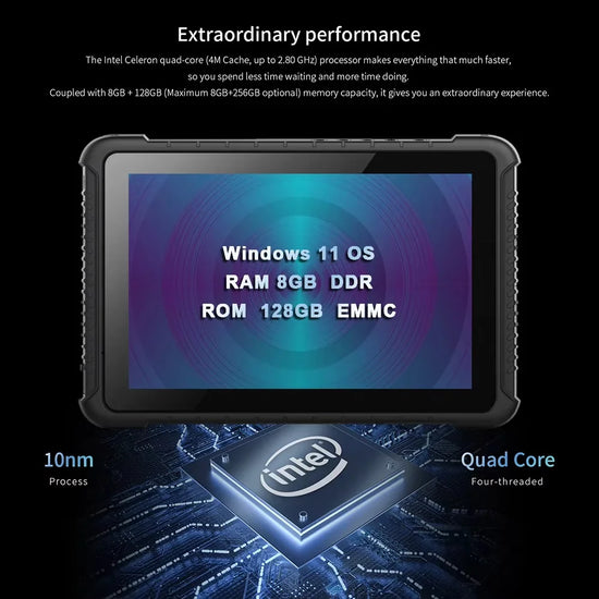 10-Inch Windows 11 Rugged Industrial Tablet Waterproof Shockproof 8GB  128GB 1200×1920 400nit Display For Harsh Environments