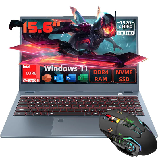 15.6" intel core i9-10980hk gaming laptops portable notbook computer pc 32GB DDR4 512GB IPS WiFi Backlight Fingerprint Unlock